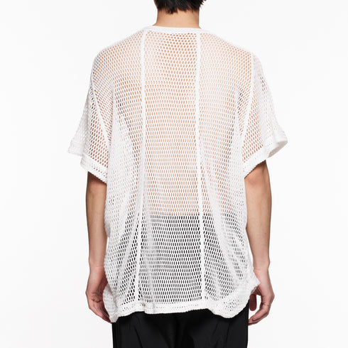 818KNM3-WHITE / メッシュシームドカイトニット - JULIUS